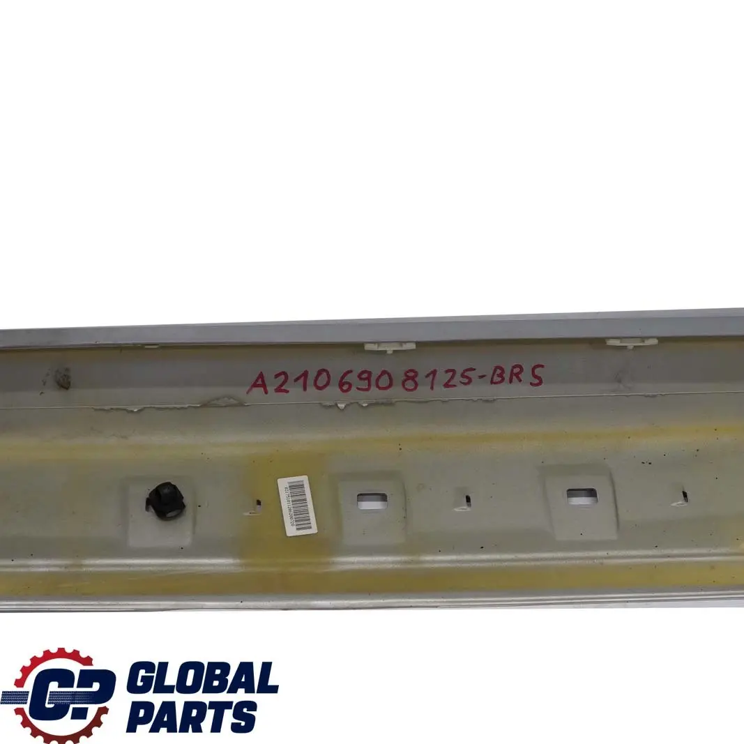 Mercedes-Benz E W210 Door Sill Side Cover Skirt Left N/S Brilliant Silver - 744 to with Part number A2106908125 Mercedes-Benz E W210 Door Sill Side Cover Skirt Left N/S Brilliant Silver - 744 - SKU A2106908125-BRS - Part number A2106908125