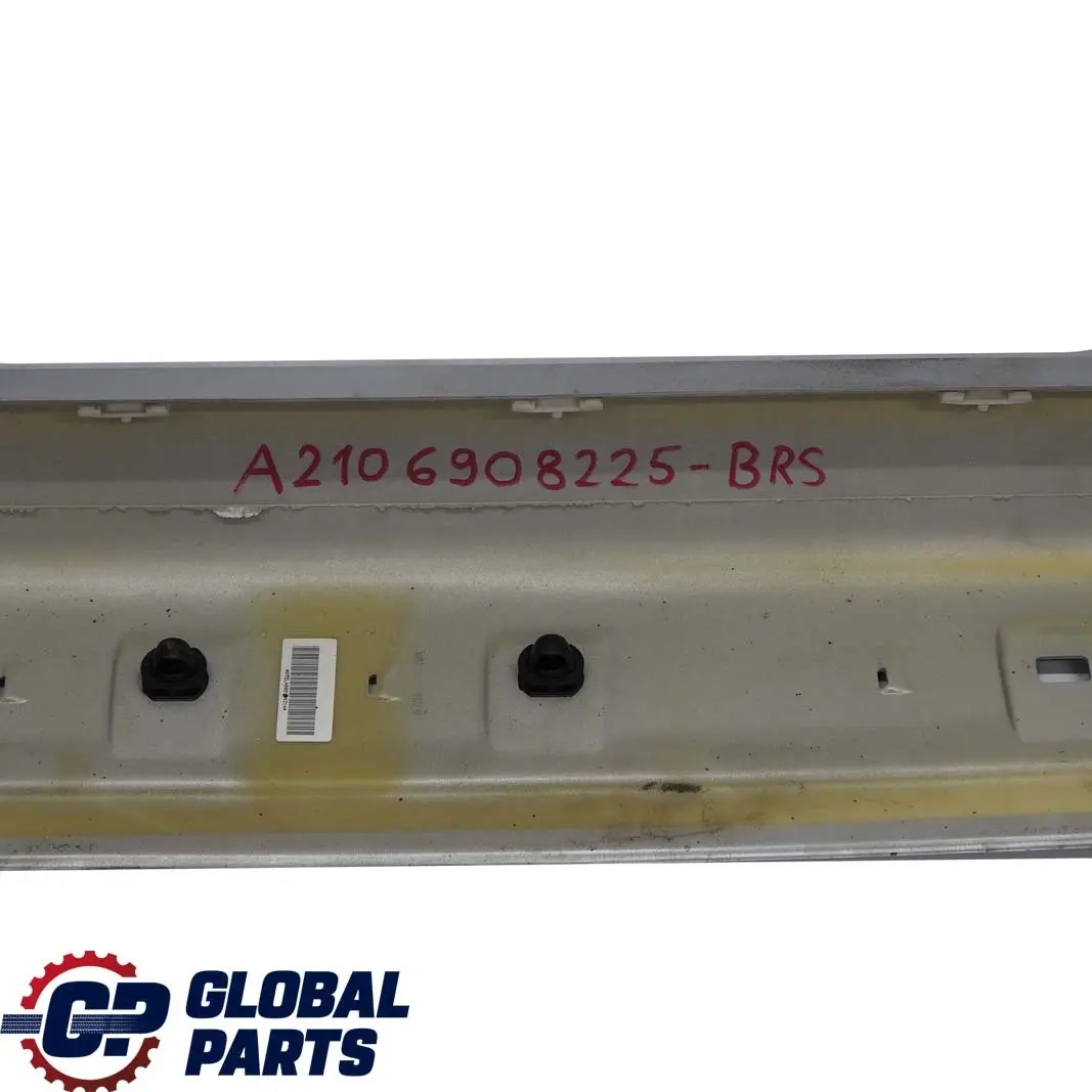 Mercedes-Benz E W210 Door Sill Side Cover Skirt Right O/S Brilliant Silver 744 to with Part number A2106908225 Mercedes-Benz E W210 Door Sill Side Cover Skirt Right O/S Brilliant Silver 744 - SKU A2106908225-BRS - Part number A2106908225