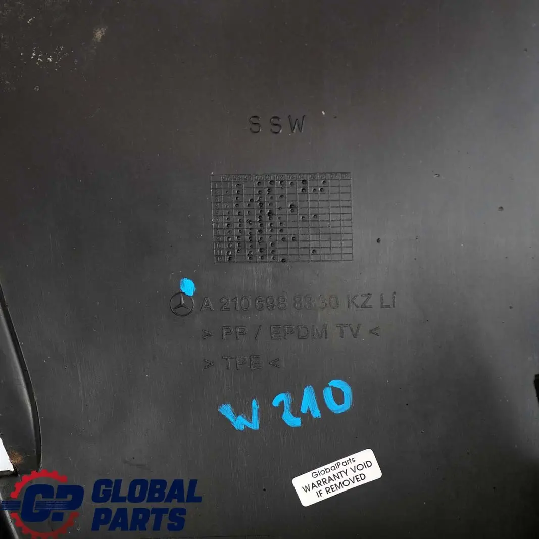  Mercedes-Benz W210 Timonerie Logement de Roue avant Gauche Cache - SKU A2106988330 - Numéro de pièce A2106988330