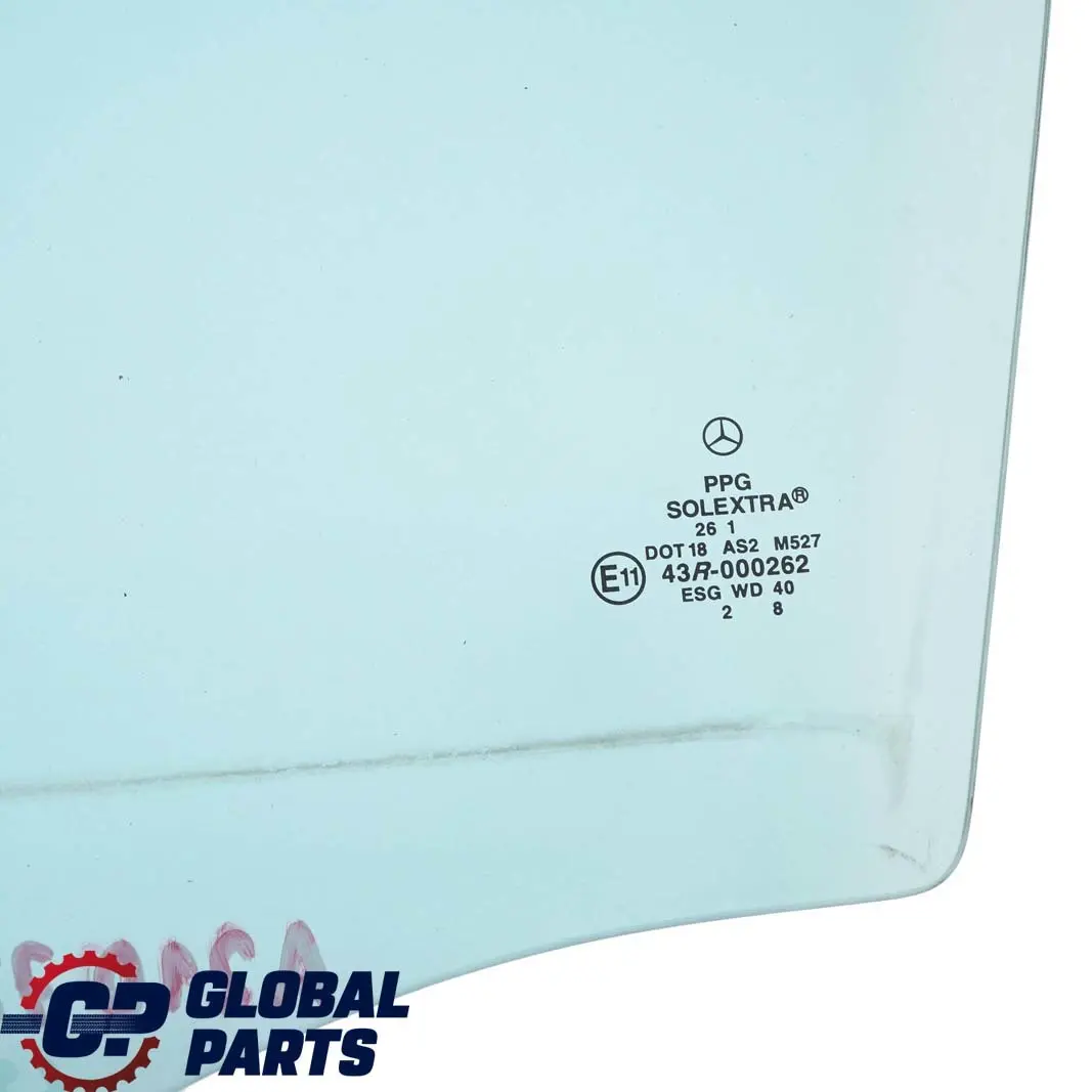 Delantero Izquierdo Cristal Puerta Azul AS2 para Mercedes W210 con número de pieza A2107200518 Mercedes W210 Delantero Izquierdo Cristal Puerta Azul AS2 - SKU A2107200518 - Número de pieza A2107200518