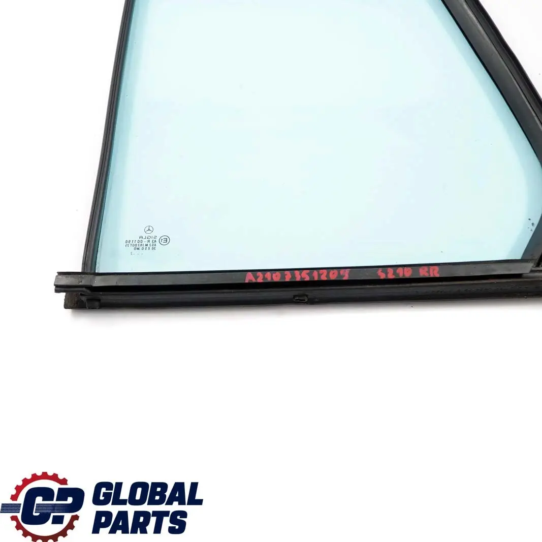 Mercedes-Benz E W210 Estate Rear Right O/S Triangular Window Glass Blue AS2 to with Part number A2107351209 Mercedes-Benz E W210 Estate Rear Right O/S Triangular Window Glass Blue AS2 - SKU A2107351209 - Part number A2107351209