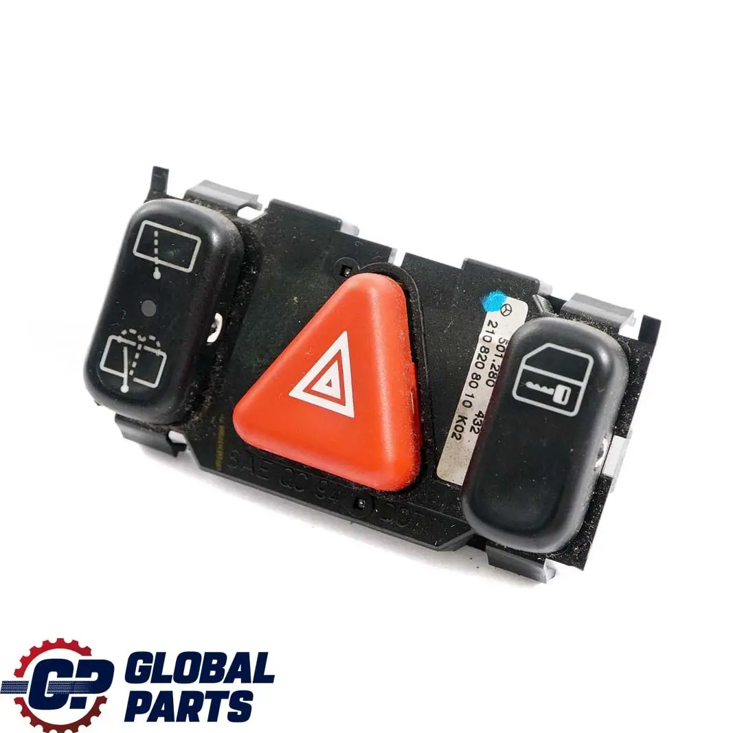  Mercedes-Benz C E W202 W210 Centro Hazard Light Door Locking Switch Panel - SKU A2108208010 - Numero di parte A2108208010