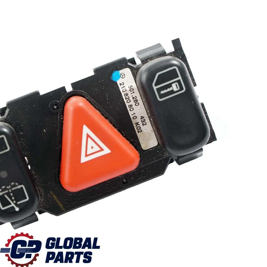  Mercedes-Benz C E W202 W210 Centro Hazard Light Door Locking Switch Panel - SKU A2108208010 - Numero di parte A2108208010