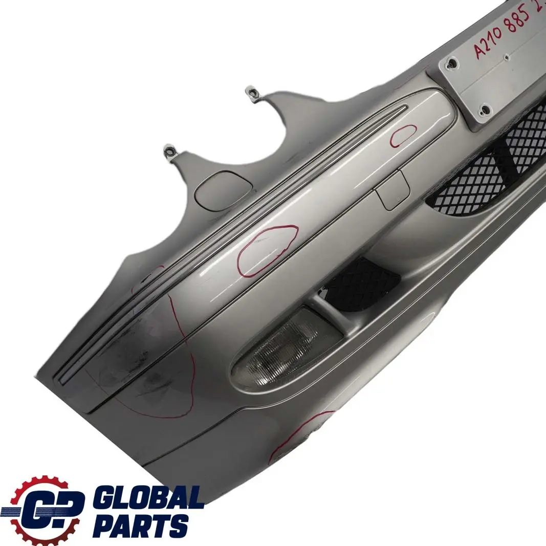 Mercedes-Benz E-Class W210 Front Bumper Trim Panel Brilliant Silver - 744 to with Part number A2108852325 Mercedes-Benz E-Class W210 Front Bumper Trim Panel Brilliant Silver - 744 - SKU A2108852325-BRS - Part number A2108852325