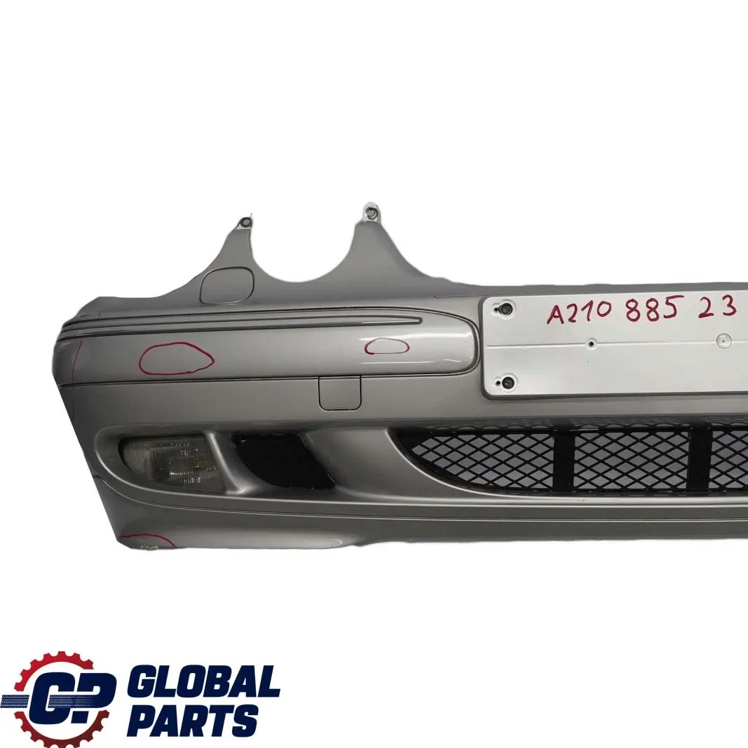 Mercedes-Benz E-Class W210 Front Bumper Trim Panel Brilliant Silver - 744 to with Part number A2108852325 Mercedes-Benz E-Class W210 Front Bumper Trim Panel Brilliant Silver - 744 - SKU A2108852325-BRS - Part number A2108852325