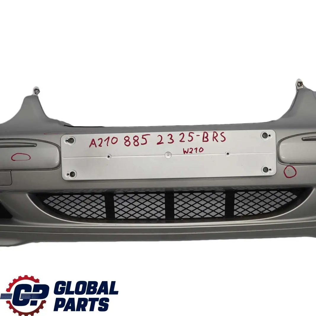 Mercedes-Benz E-Class W210 Front Bumper Trim Panel Brilliant Silver - 744 to with Part number A2108852325 Mercedes-Benz E-Class W210 Front Bumper Trim Panel Brilliant Silver - 744 - SKU A2108852325-BRS - Part number A2108852325