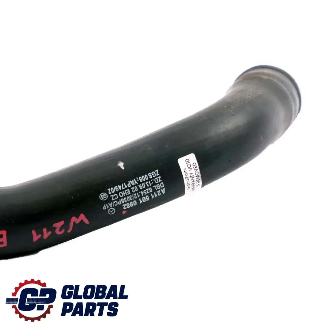 Mercedes-Benz W211 E 270 CDI Diesel Engine Cooling Radiator Hose to with Part number A2115010982 Mercedes-Benz W211 E 270 CDI Diesel Engine Cooling Radiator Hose - SKU A2115010982 - Part number A2115010982