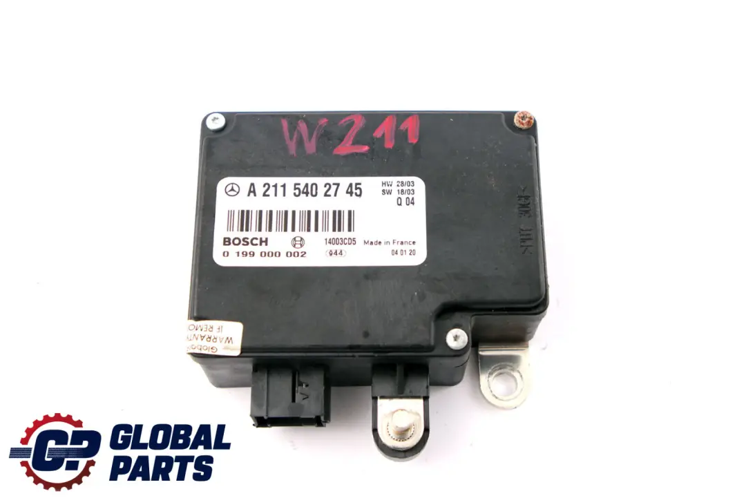 Boot Trunk Battery Control Unit Module to Mercedes E-Class W211 S211 Estate with Part number A2115402745 Mercedes E-Class W211 S211 Estate Boot Trunk Battery Control Unit Module - SKU A2115402745 - Part number A2115402745