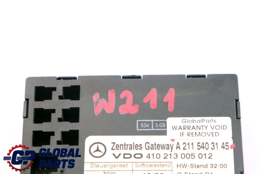 Mercedes-Benz E-Class W211 Central Gateway Control Unit Module ECU to with Part number A2115403145 Mercedes-Benz E-Class W211 Central Gateway Control Unit Module ECU - SKU A2115403145 - Part number A2115403145