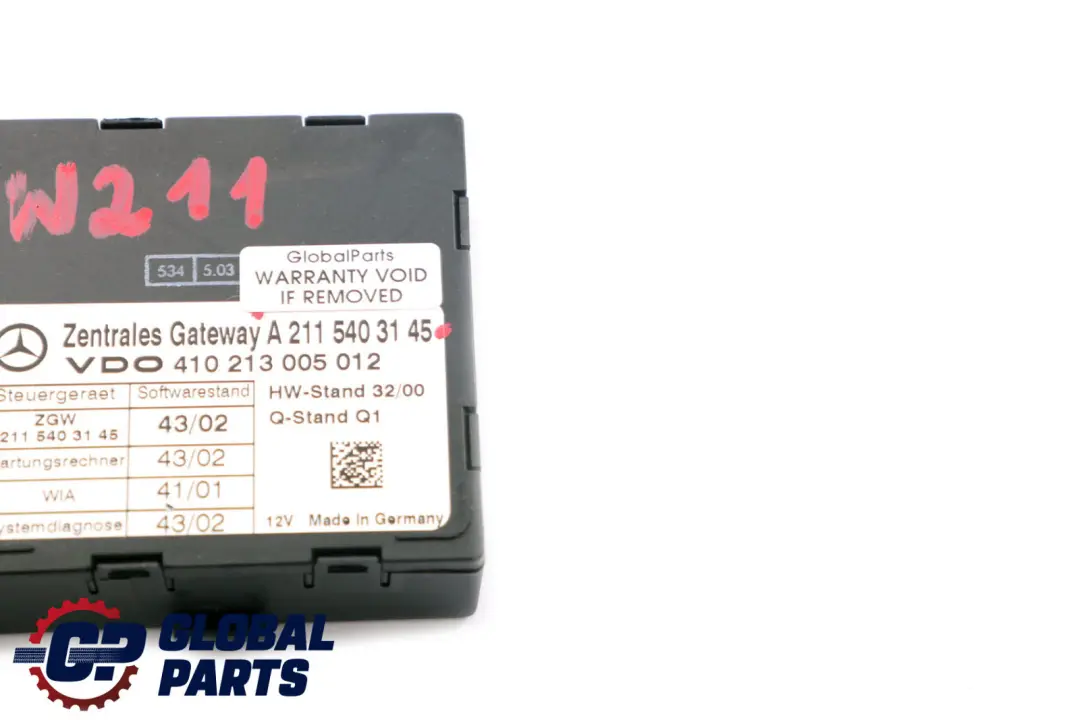 Mercedes-Benz E-Klasse W211 Gateway Steuergerät ECU Modul für mit Teilenummer A2115403145 Mercedes-Benz E-Klasse W211 Gateway Steuergerät ECU Modul - SKU A2115403145 - Teilenummer A2115403145