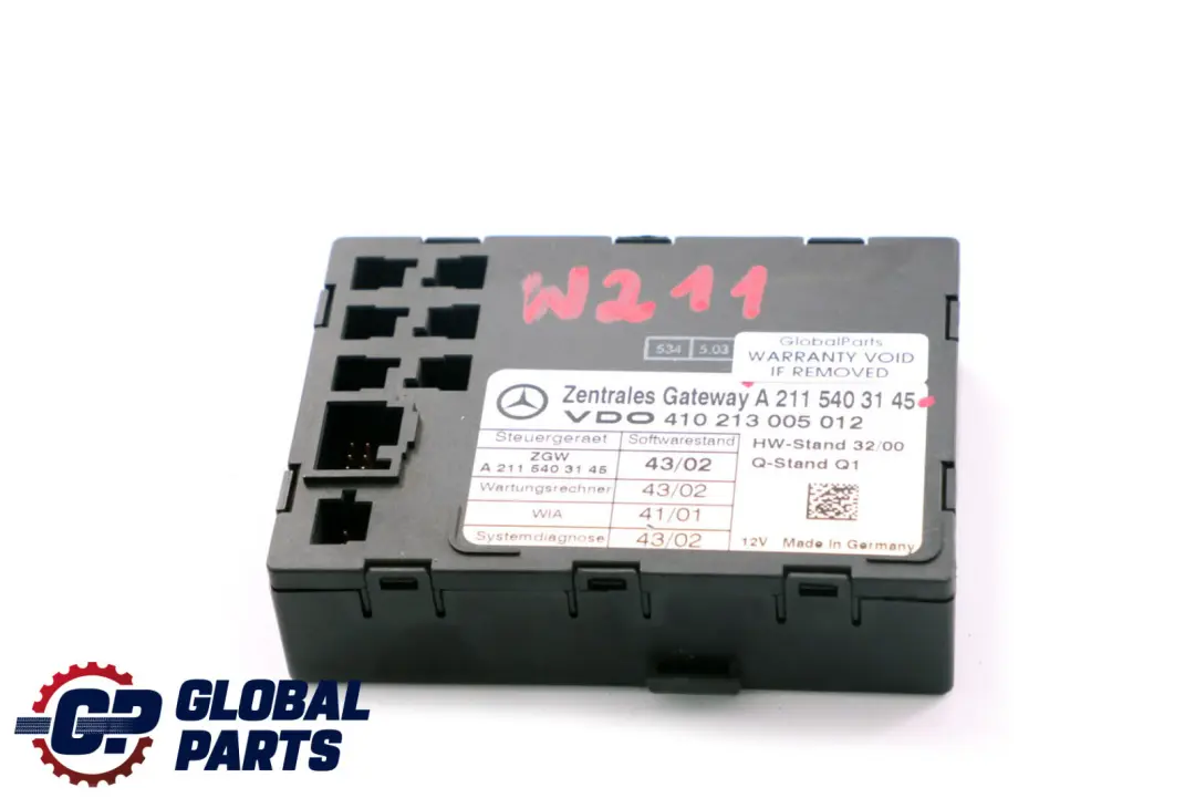 Mercedes-Benz E-Klasse W211 Gateway Steuergerät ECU Modul für mit Teilenummer A2115403145 Mercedes-Benz E-Klasse W211 Gateway Steuergerät ECU Modul - SKU A2115403145 - Teilenummer A2115403145