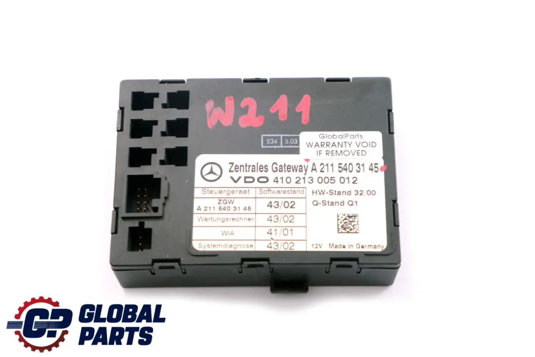 Mercedes-Benz E-Klasse W211 Gateway Steuergerät ECU Modul für mit Teilenummer A2115403145 Mercedes-Benz E-Klasse W211 Gateway Steuergerät ECU Modul - SKU A2115403145 - Teilenummer A2115403145