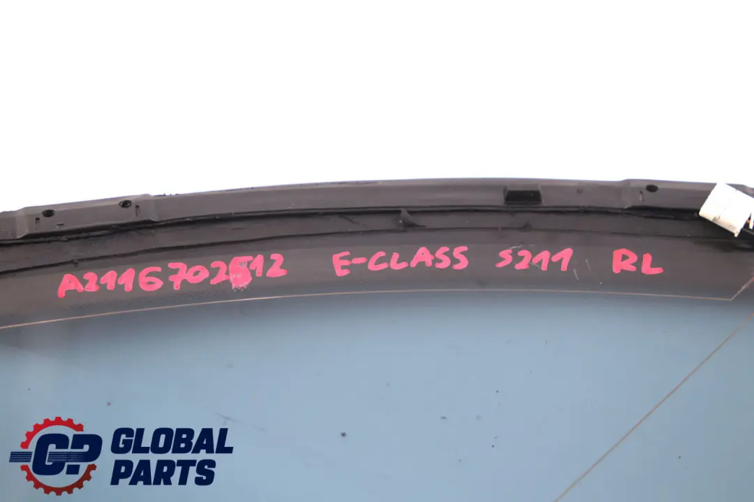 Left Side Window Tinted Glass AS3 to Mercedes E-Class S211 Touring Rear with Part number A2116702512 Mercedes E-Class S211 Touring Rear Left Side Window Tinted Glass AS3 - SKU A2116702512 - Part number A2116702512