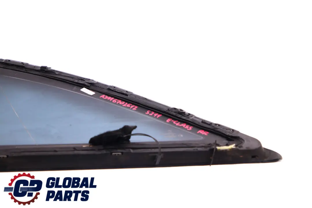 Right O/S Side Window Tinted Glass AS3 to Mercedes E-Class S211 Rear with Part number A2116702612 Mercedes E-Class S211 Rear Right O/S Side Window Tinted Glass AS3 - SKU A2116702612 - Part number A2116702612