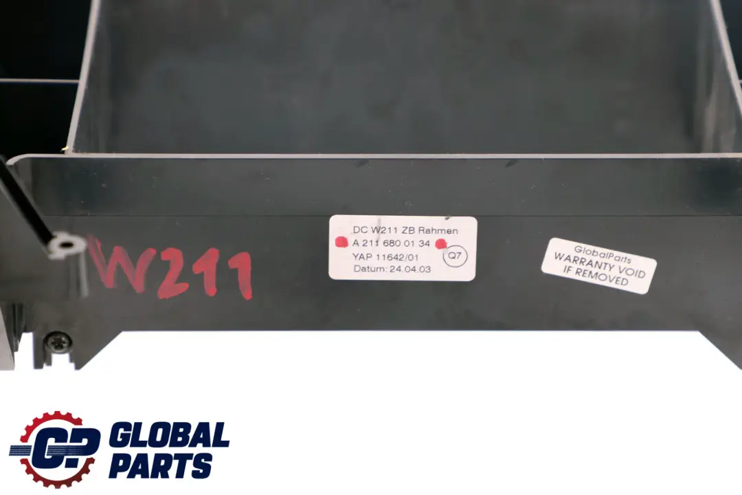 Mercedes-Benz E-Class W211 CD Radio Carrier Console Frame Holder to with Part number A2116800134 Mercedes-Benz E-Class W211 CD Radio Carrier Console Frame Holder - SKU A2116800134 - Part number A2116800134