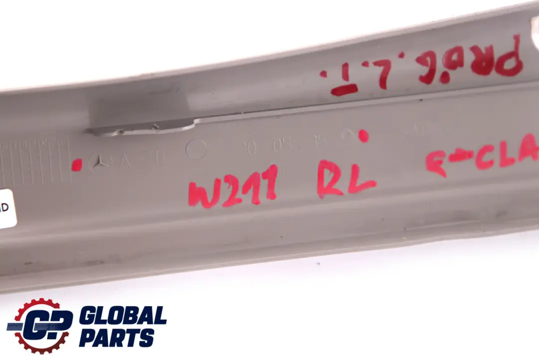 Inside Left N/S Sill Step Plate Grey to Mercedes E-Class S211 W211 Rear with Part number A2116800535 Mercedes E-Class S211 W211 Rear Inside Left N/S Sill Step Plate Grey - SKU A2116800535 - Part number A2116800535
