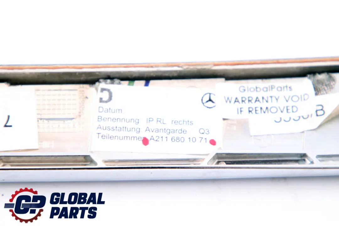 Right Driver's Side Dashboard Wood Trim Strip O/S to Mercedes E-Class S211 W211 with Part number A2116801071 Mercedes E-Class S211 W211 Right Driver's Side Dashboard Wood Trim Strip O/S - SKU rhd-A2116801071 - Part number A2116801071