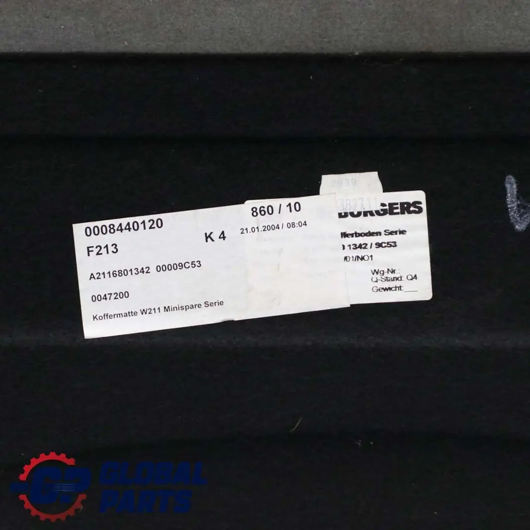  Mercedes-Benz E-Class W211 Saloon Rear Boot Trunk Floor Panel Lining Cover - SKU A2116801342 - Part number A2116801342