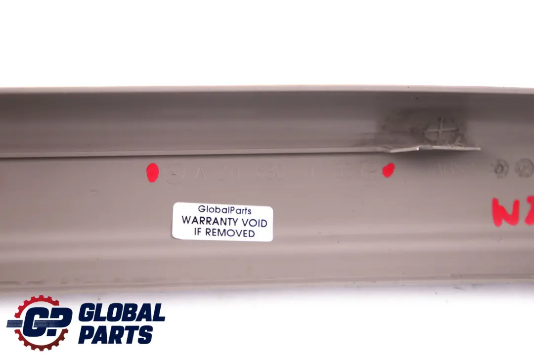 Front Inside Left N/S Rail Trim Cover Grey to Mercedes E-Class S211 with Part number A2116801735 Mercedes E-Class S211 Front Inside Left N/S Rail Trim Cover Grey - SKU A2116801735 - Part number A2116801735