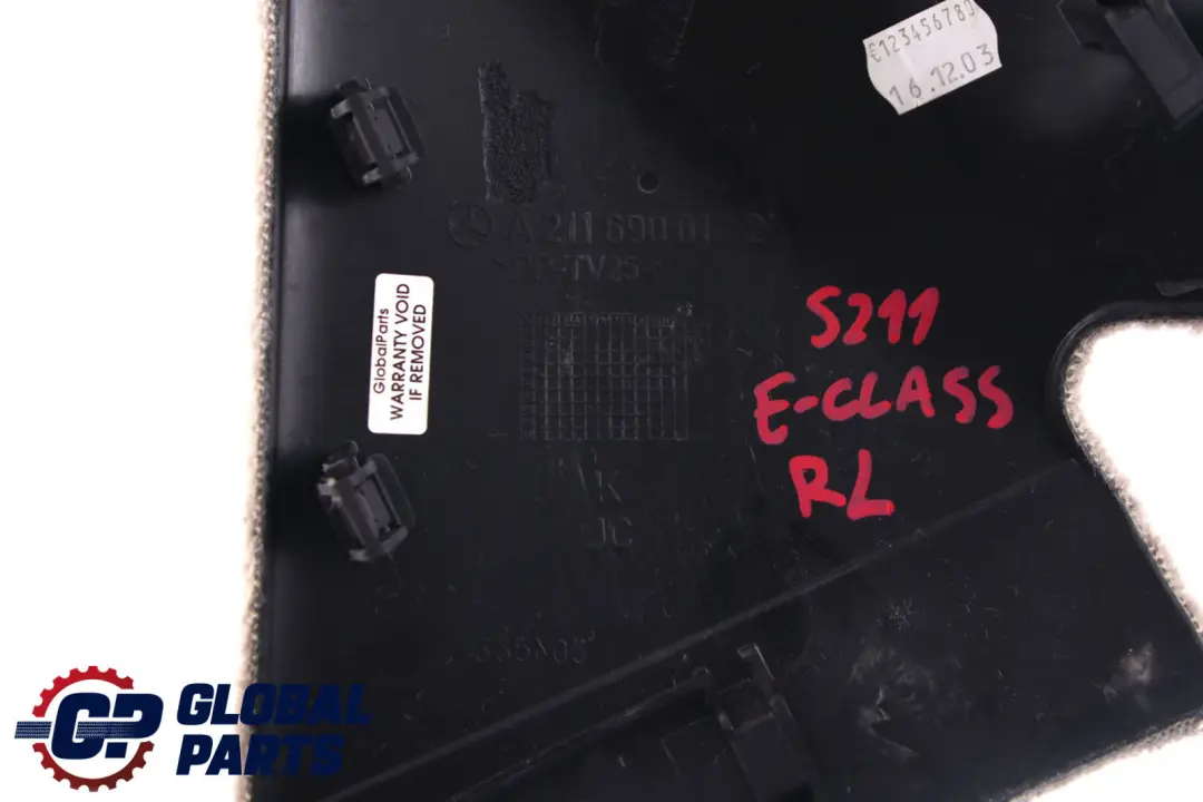 Mercedes E-Class S211 Trim Trunk Cover Panel Hinge Left N/S Grey - SKU A2116900122 - Part number A2116900122