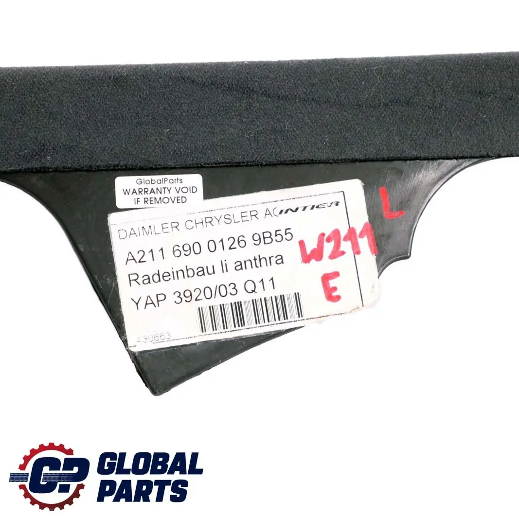 Trasera Izquierda Puerta Umbral Cubierta Panel para Mercedes W211 con número de pieza A2116900126 Mercedes W211 Trasera Izquierda Puerta Umbral Cubierta Panel - SKU A2116900126 - Número de pieza A2116900126