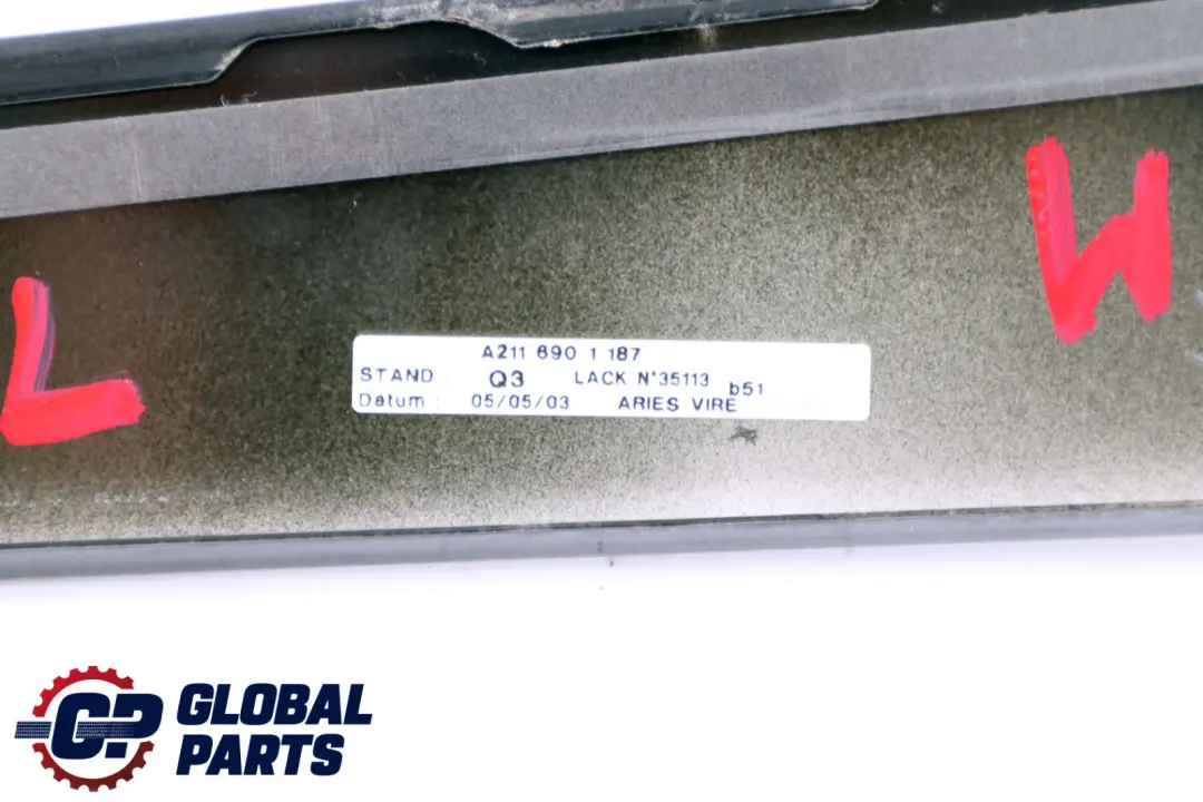 Mercedes-Benz E-Klasse S211 W211 Vorne Links Türseitenverkleidung für mit Teilenummer A2116901187 Mercedes-Benz E-Klasse S211 W211 Vorne Links Türseitenverkleidung - SKU A2116901187 - Teilenummer A2116901187