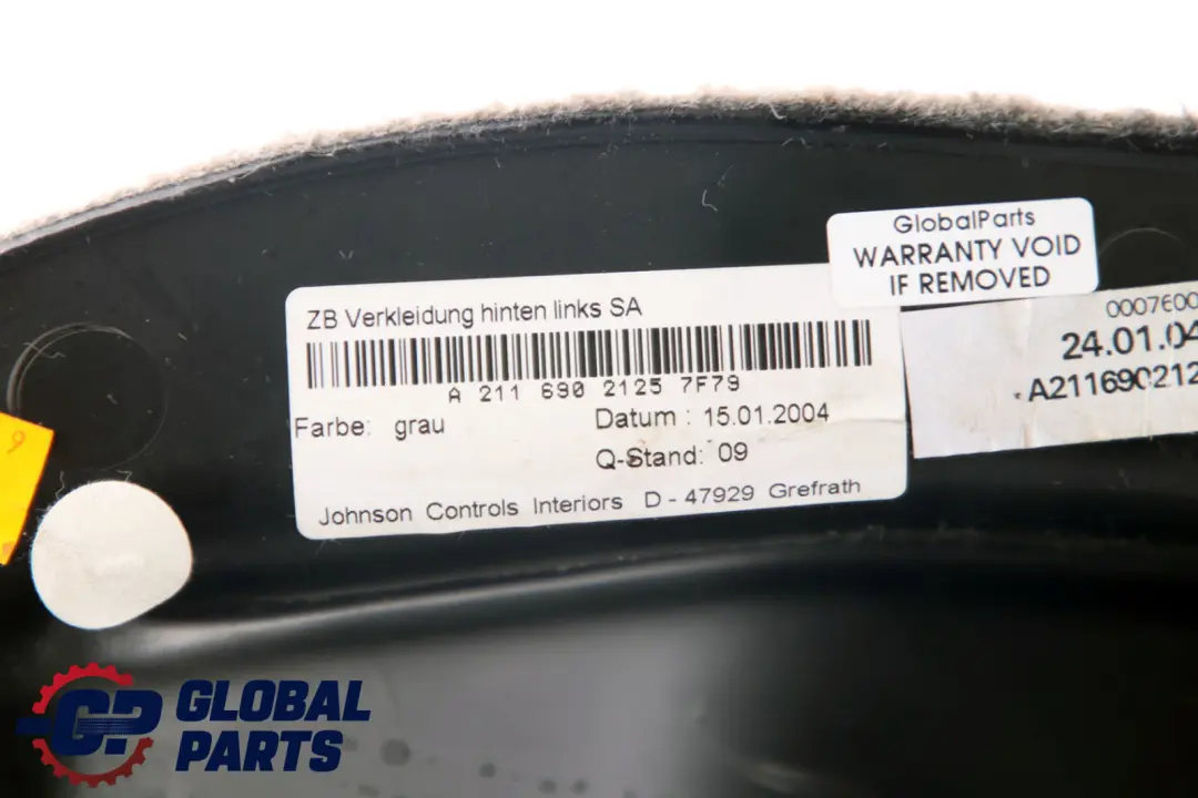 Mercedes-Benz E-Class S211 Rear Left N/S Boot Trunk Loading Compartment Trim to with Part number A2116902125 Mercedes-Benz E-Class S211 Rear Left N/S Boot Trunk Loading Compartment Trim - SKU A2116902125 - Part number A2116902125