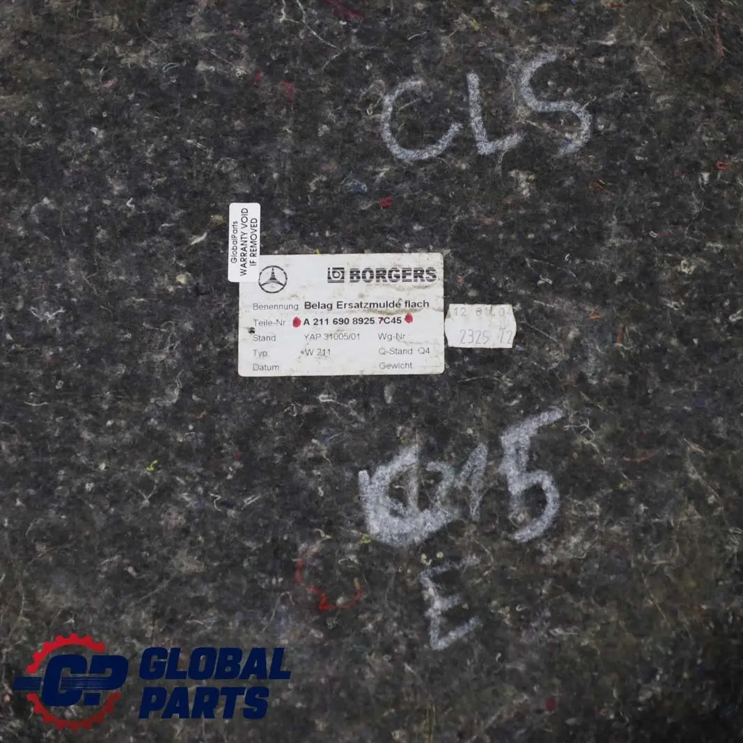 Mercedes-benz CLS Classe E C219 W211 Rumble Roue de Secours Plancher pour à propos du numéro de pièce A2116908925 Mercedes-benz CLS Classe E C219 W211 Rumble Roue de Secours Plancher - SKU A2116908925 - Numéro de pièce A2116908925