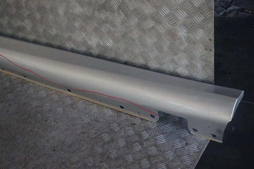 Class W211 Door Sill Side Cover Skirt Left N/S Brilliant Silver 744U to Mercedes E with Part number A2116980354 Mercedes E Class W211 Door Sill Side Cover Skirt Left N/S Brilliant Silver 744U - SKU A2116980354-BS - Part number A2116980354