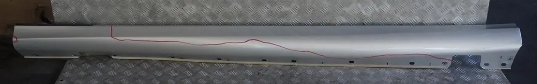 Class W211 Door Sill Side Cover Skirt Left N/S Brilliant Silver 744U to Mercedes E with Part number A2116980354 Mercedes E Class W211 Door Sill Side Cover Skirt Left N/S Brilliant Silver 744U - SKU A2116980354-BS - Part number A2116980354