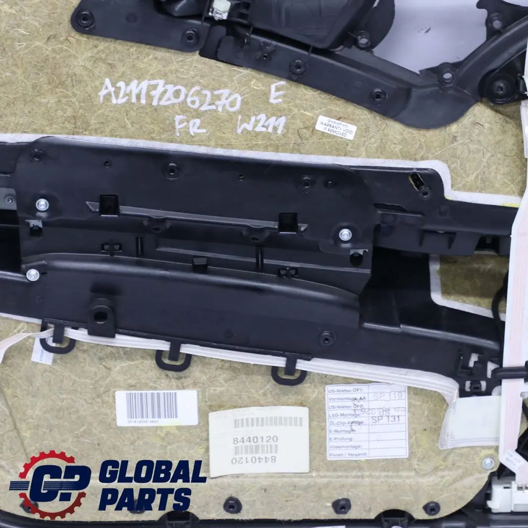 Mercedes-Benz E-Class W211 Front Right O/S Door Card Trim Panel Fabric Elegance to with Part number A2117206270 Mercedes-Benz E-Class W211 Front Right O/S Door Card Trim Panel Fabric Elegance - SKU rhd-A2117206270 - Part number A2117206270