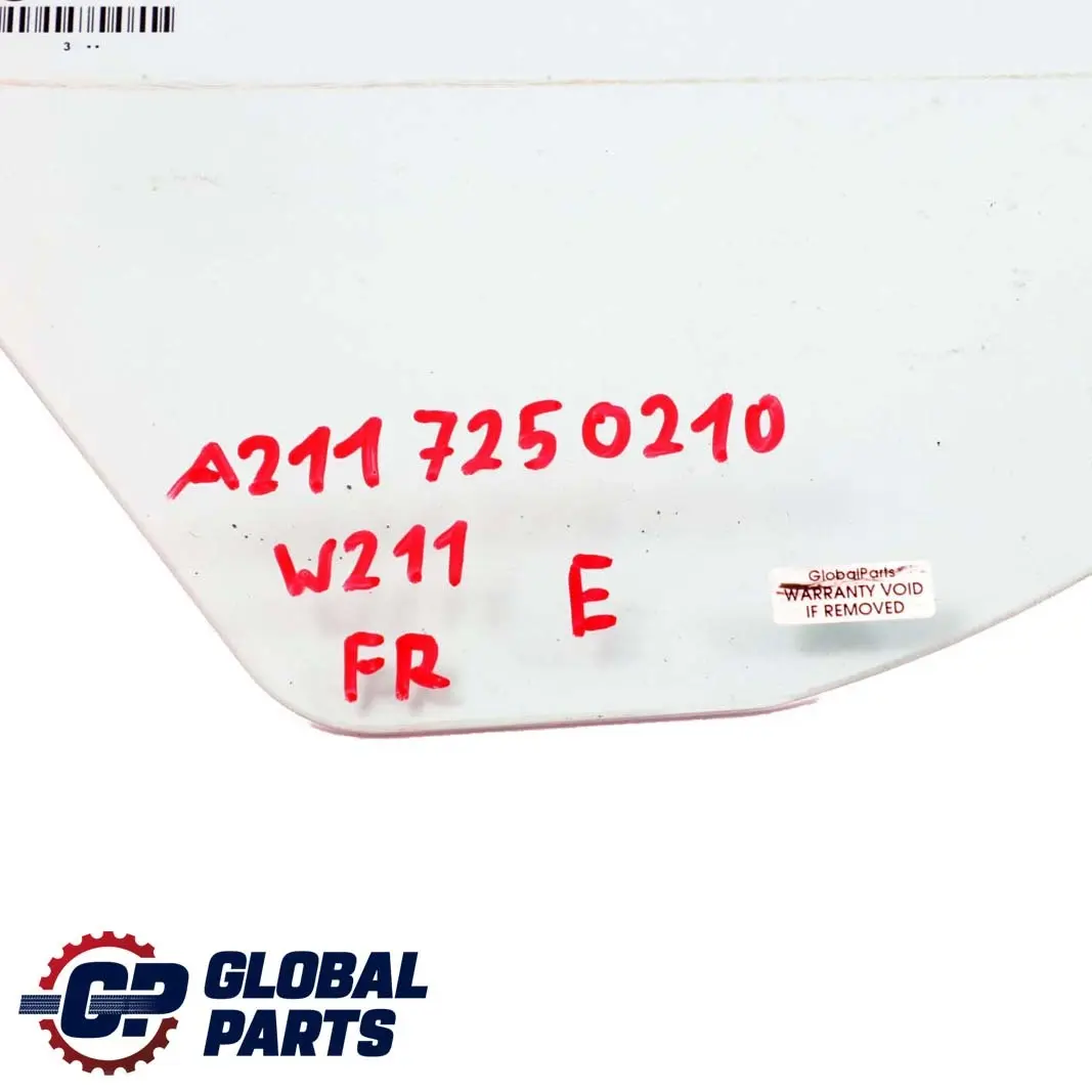 Mercedes-Benz E-Class W211 S211 Front Right O/S Window Glass AS2 to  with Part number A2117250210  Mercedes-Benz E-Class W211 S211 Front Right O/S Window Glass AS2 - SKU A2117250210 - Part number A2117250210