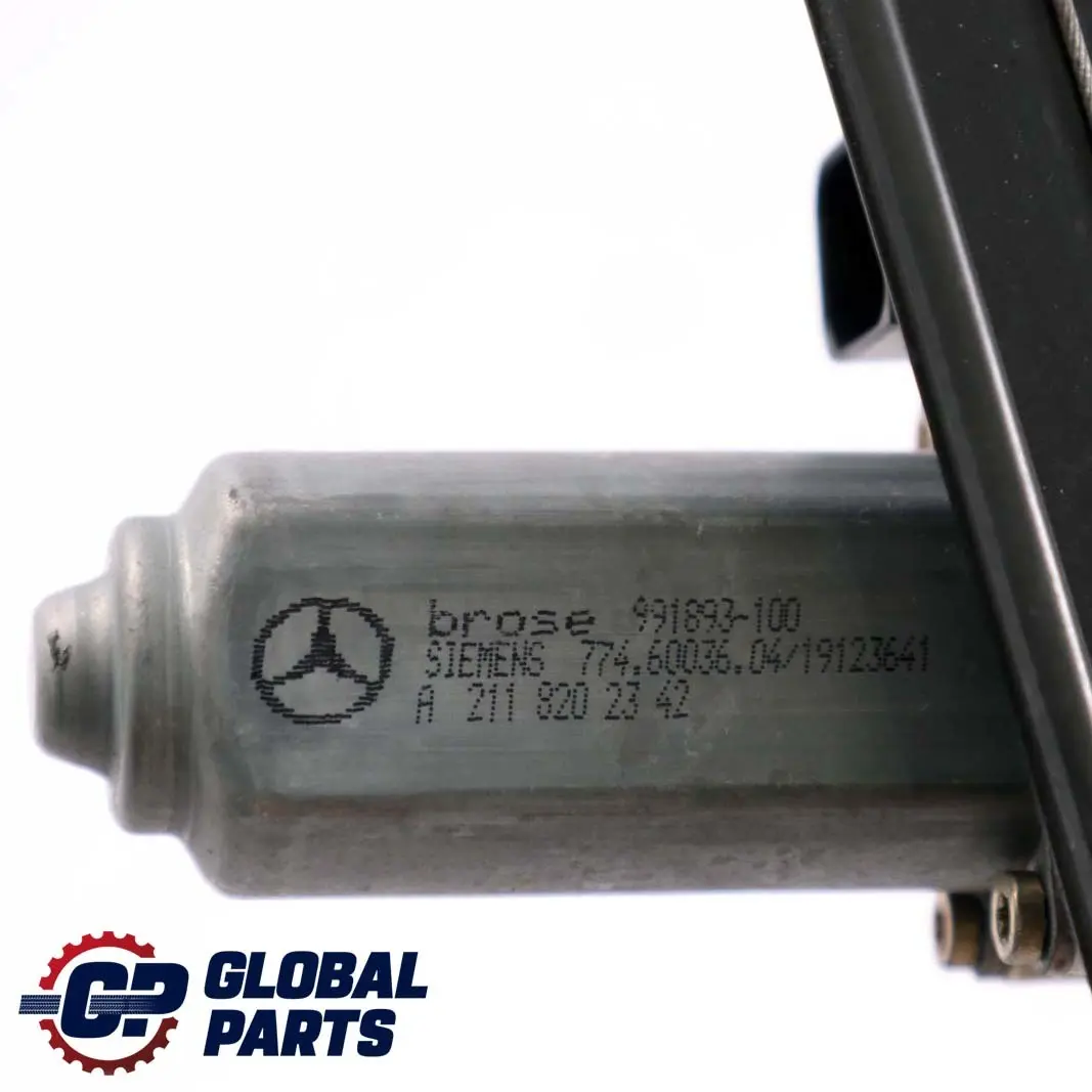 Puerta Trasera Izquierda Regulador Elevador para Mercedes E S211 W211 con número de pieza A2117300346 Mercedes E S211 W211 Puerta Trasera Izquierda Regulador Elevador - SKU A2117300346 - Número de pieza A2117300346