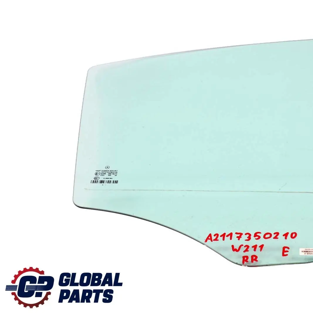 Mercedes W211 Rear Door Right O/S Window Glass AS2 - SKU A2117350210 - Part number A2117350210