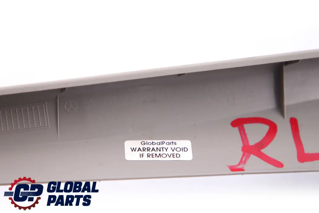 Left N/S Window Door Frame Trim Grey to Mercedes E-Class S211 Rear with Part number A2117350371 Mercedes E-Class S211 Rear Left N/S Window Door Frame Trim Grey - SKU A2117350371 - Part number A2117350371