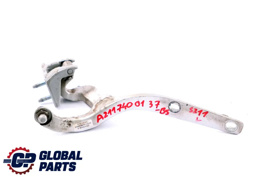Mercedes S211 Estate Tapa del maletero Bisagra izquierda Plata brillante 744 - SKU A2117400137-BS - Número de pieza A2117400137