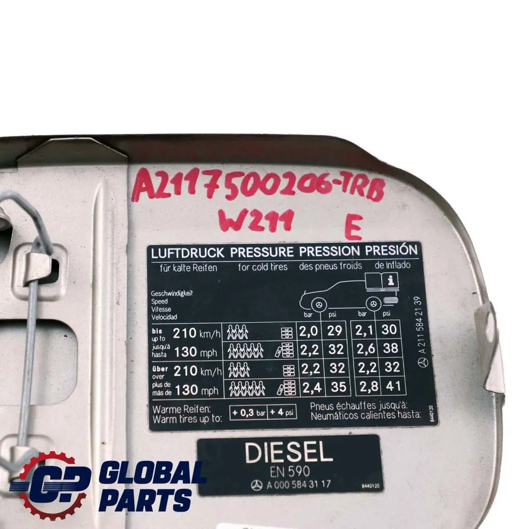 Tapa del deposito De combustible Travertine Beige Metallic 693 para Mercedes E W211 con número de pieza A2117500206 Mercedes E W211 Tapa del deposito De combustible Travertine Beige Metallic 693 - SKU A2117500206-TRB - Número de pieza A2117500206