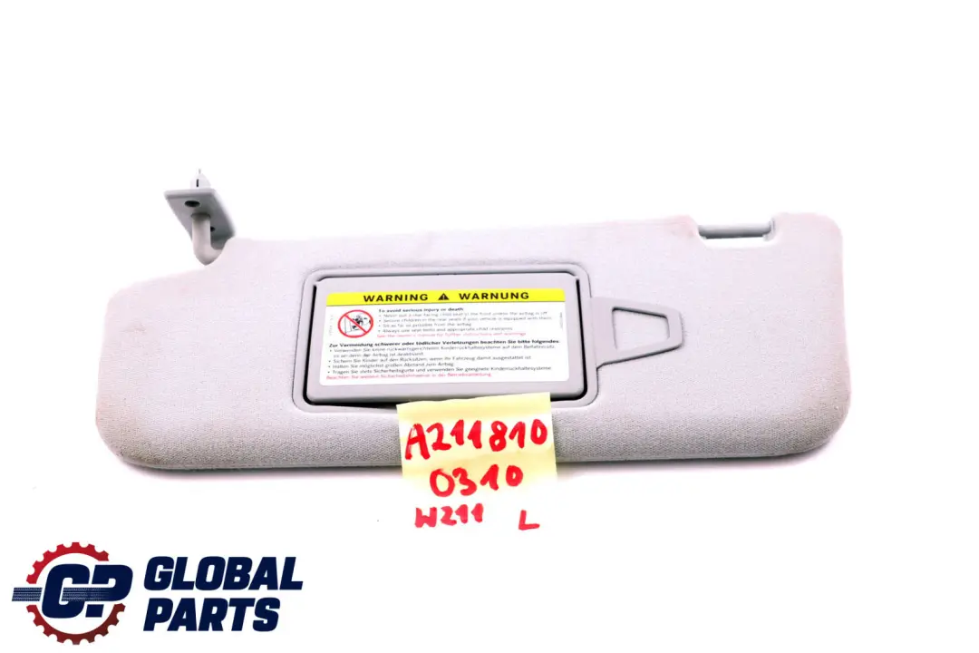 Mercedes-Benz E-Class S211 W211 Sun Visor Cover Left N/S Grey  - SKU A2118100310 - Part number A2118100310