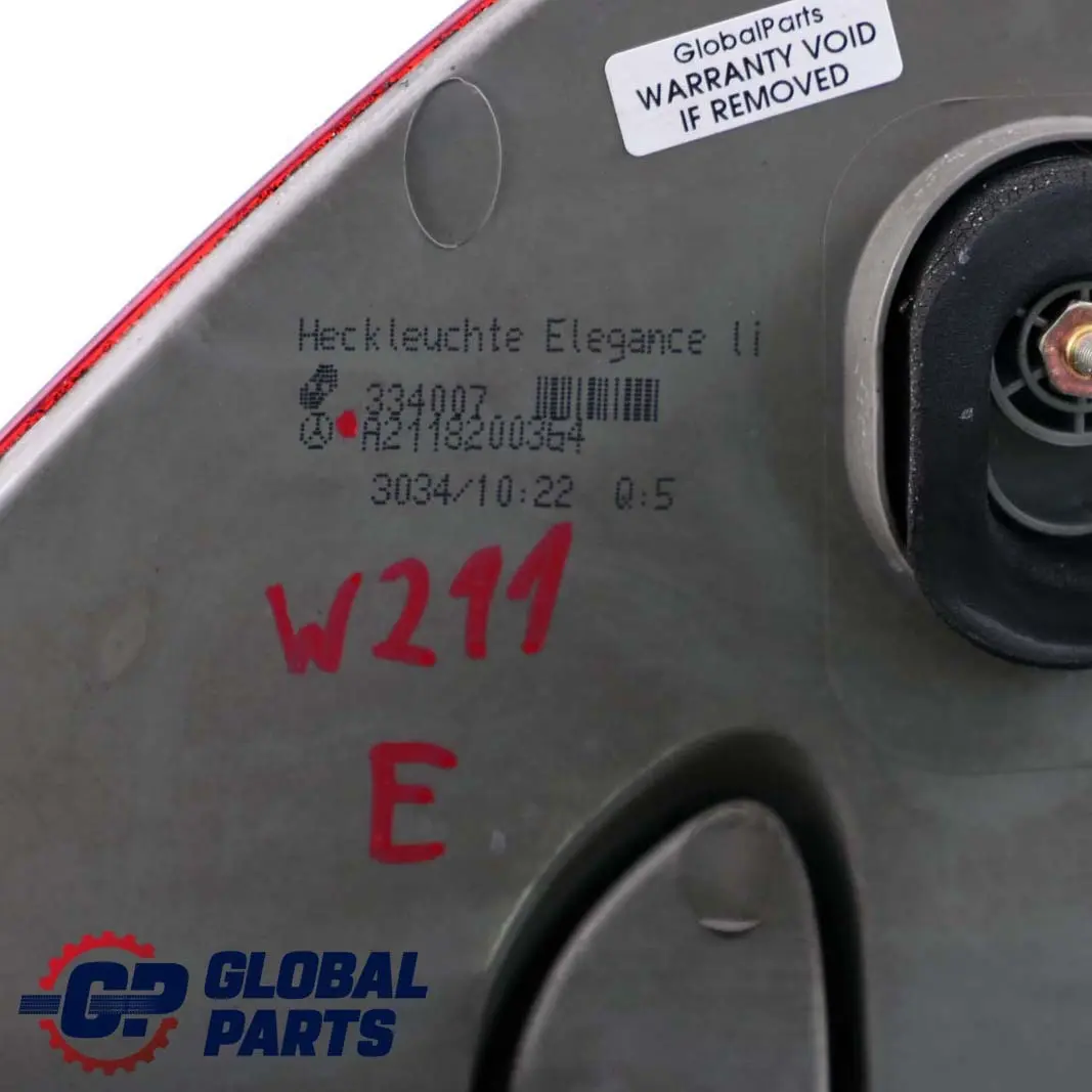  Mercedes-Benz E-Class W211 Rear Left N/S Tail Light Lamp Side Panel - SKU A2118200364 - Part number A2118200364