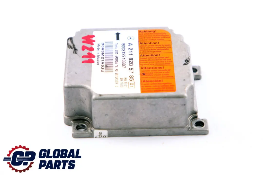 Airbag sistema di controllo modulo unità ECU per Mercedes W211 S211 con numero di parte A2118205785 Mercedes W211 S211 Airbag sistema di controllo modulo unità ECU - SKU A2118205785 - Numero di parte A2118205785