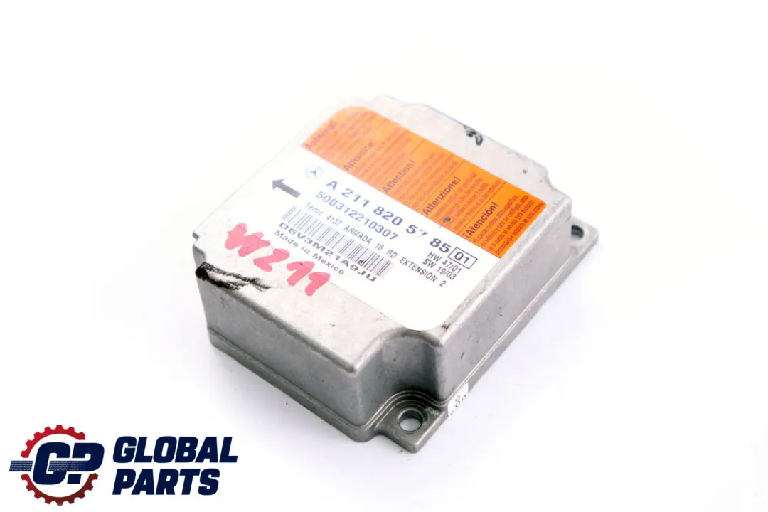 Mercedes W211 S211 Sistema de Airbag Unidad de Control Módulo ECU - SKU A2118205785 - Número de pieza A2118205785