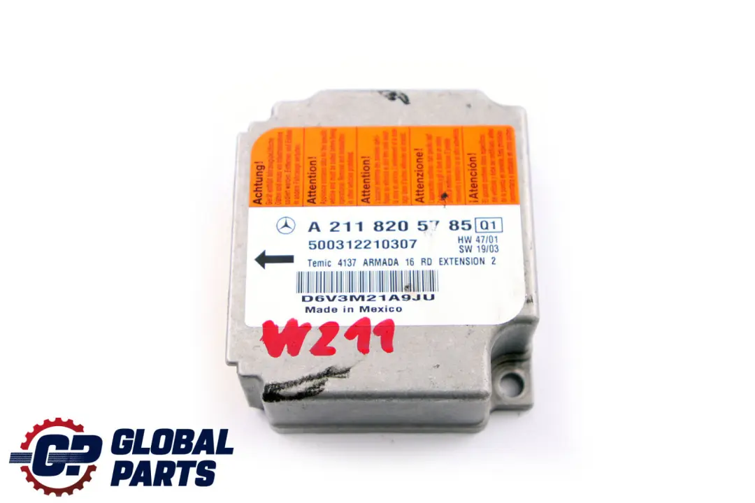 Module de l'unité de contrôle du système d'airbag ECU pour Mercedes W211 S211 à propos du numéro de pièce A2118205785 Mercedes W211 S211 Module de l'unité de contrôle du système d'airbag ECU - SKU A2118205785 - Numéro de pièce A2118205785