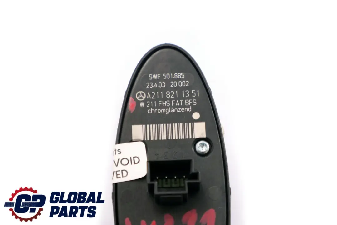 Classe E W211 Co-Pilote Porte Interrupteur Du Leve-vitre pour Mercedes à propos du numéro de pièce A2118211351 Mercedes Classe E W211 Co-Pilote Porte Interrupteur Du Leve-vitre - SKU A2118211351 - Numéro de pièce A2118211351