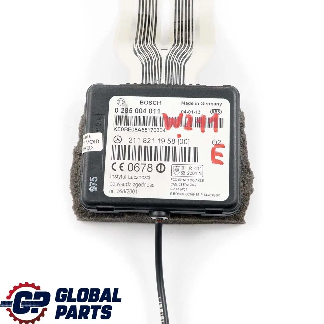 Mercedes-Benz E W211 Beifahrersitz Besetzung Anerkennung Sensor für mit Teilenummer A2118211958 Mercedes-Benz E W211 Beifahrersitz Besetzung Anerkennung Sensor - SKU A2118211958 - Teilenummer A2118211958