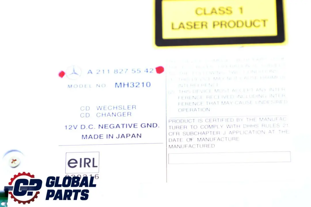 Class W169 W211 6 Disc CD Changer Player Glove Box Mercedes A E - SKU A2118275542 - Part number A2118275542