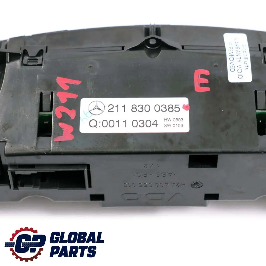 Riscaldatore Unità Pannello interruttore per Mercedes S211 W211 con numero di parte A2118300385 Mercedes S211 W211 Riscaldatore Unità Pannello interruttore - SKU A2118300385 - Numero di parte A2118300385
