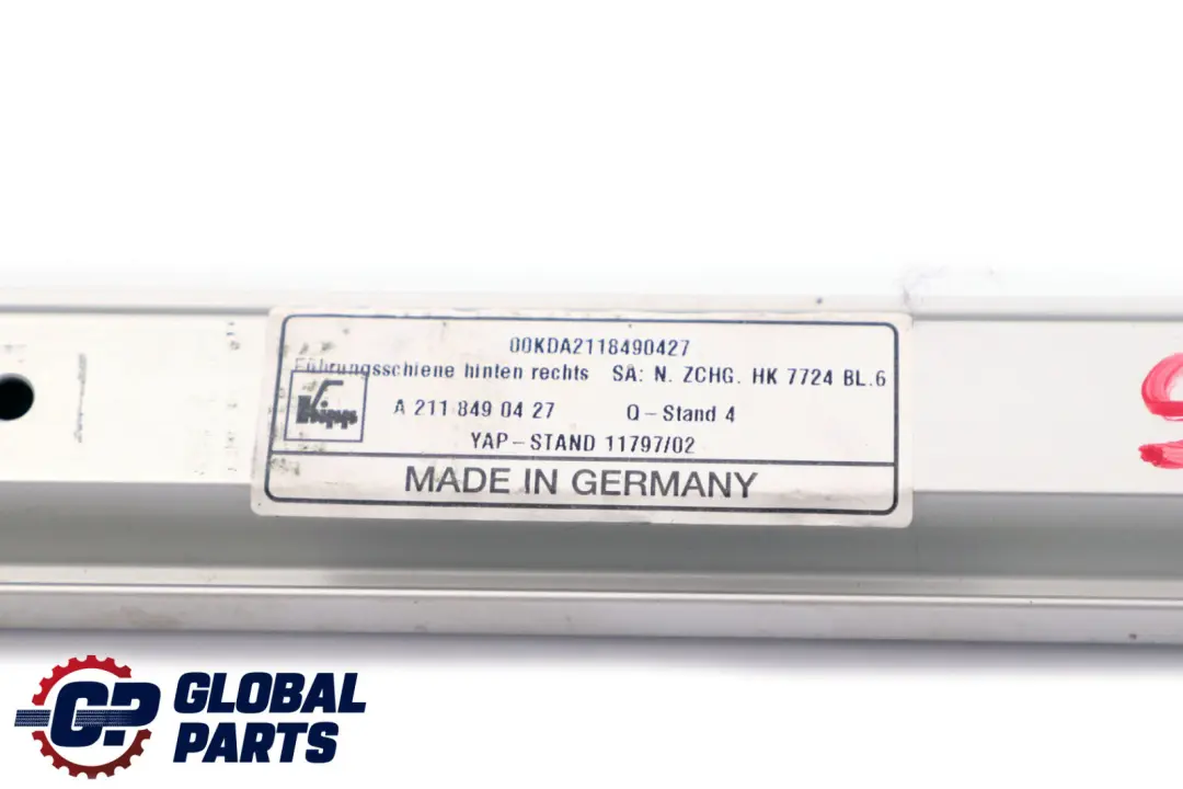  Mercedes-Benz E-Klasse S211 Kombi Ladeboden Hinten Rechts Schiene - SKU A2118490427 - Teilenummer A2118490427