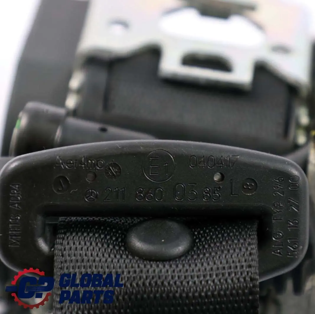  Mercedes-Benz E-Class W211 Sedan Rear Left N/S Seat Belt Black - SKU A2118600385 - Part number A2118600385