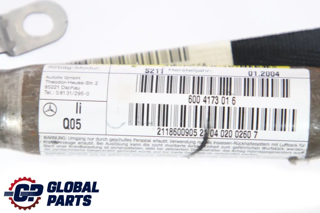 Airbag rideau latéral gauche rabattable pour Mercedes S211 Estate à propos du numéro de pièce A2118600905 Mercedes S211 Estate Airbag rideau latéral gauche rabattable - SKU A2118600905 - Numéro de pièce A2118600905