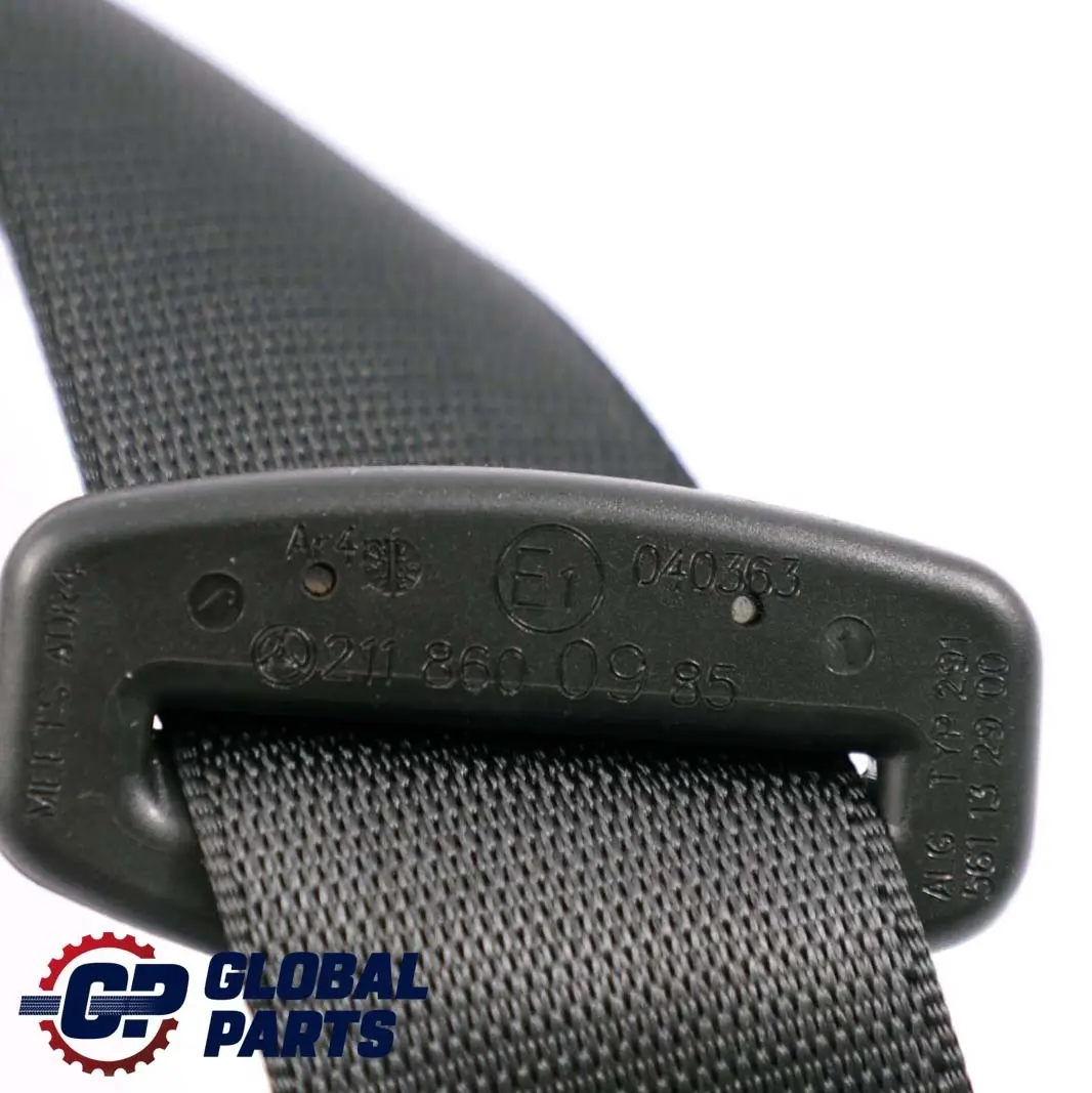  Mercedes-Benz E-Klasse W211 Sicherheitsgurt Hinten Mitte Schwarz - SKU A2118600985 - Teilenummer A2118600985